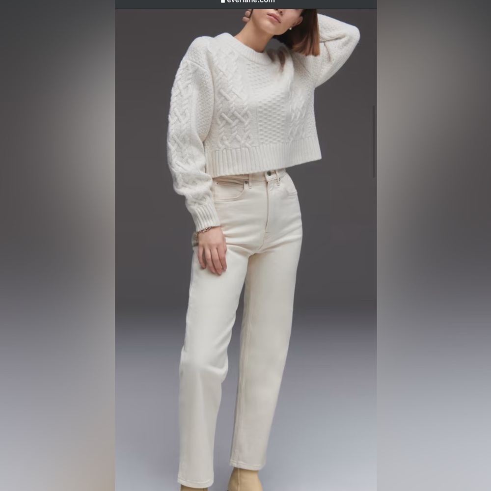 Everlane Cheeky Straight jean in ecru